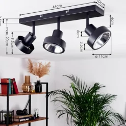 Lampes Industrielles-hofstein Plafonnier Chagres Noir, 3 lumières