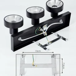 Lampes Industrielles-hofstein Plafonnier Chagres Noir, 3 lumières