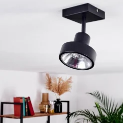 hofstein Plafonnier Chagres Noir, 1 lumière* Spots Et Projecteurs