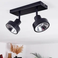 Lampes Industrielles-hofstein Plafonnier Chagres Noir, Argenté, 2 lumières