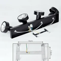 Lampes Industrielles-hofstein Plafonnier Chagres Noir, Argenté, 4 lumières