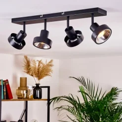 Lampes Industrielles-hofstein Plafonnier Chagres Noir, Argenté, 4 lumières