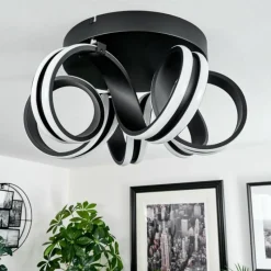 hofstein Plafonnier Chapotia LED Noir, 1 lumière