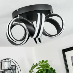 hofstein Plafonnier Chapotia LED Noir, 1 lumière