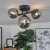 Suspension Verre Fumé-hofstein Plafonnier Chariton LED Noir, 3 lumières