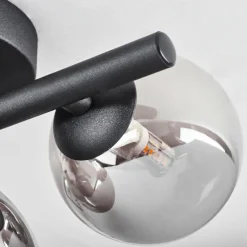Suspension Verre Fumé-hofstein Plafonnier Chariton LED Noir, 3 lumières