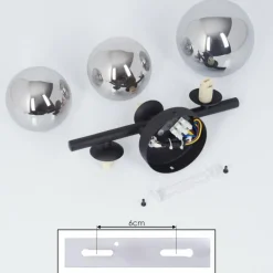 Suspension Verre Fumé-hofstein Plafonnier Chariton LED Noir, 3 lumières