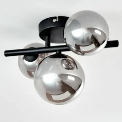 Suspension Verre Fumé-hofstein Plafonnier Chariton Noir, 3 lumières
