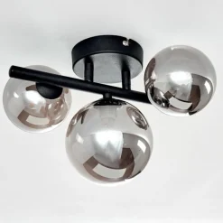 Suspension Verre Fumé-hofstein Plafonnier Chariton Noir, 3 lumières