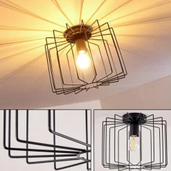 Lampes Vintages & Rétros-hofstein Plafonnier Chava Noir, 1 lumière