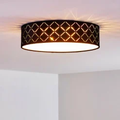 Lampes En Tissu-hofstein Plafonnier Chazy Blanc, 2 lumières