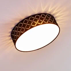 Lampes En Tissu-hofstein Plafonnier Chazy Blanc, 2 lumières