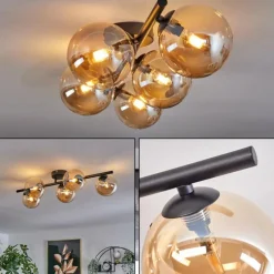 hofstein Plafonnier Chehalis Ambre, 5 lumières