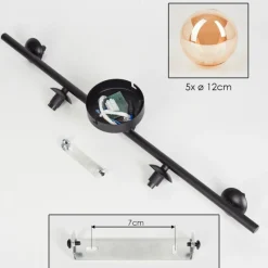 hofstein Plafonnier Chehalis Ambre, 5 lumières