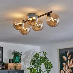 hofstein Plafonnier Chehalis Ambre, 5 lumières