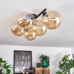 hofstein Plafonnier Chehalis Ambre, 5 lumières