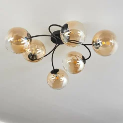 hofstein Plafonnier Chehalis Ambre, Clair, 6 lumières