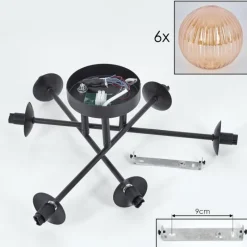 hofstein Plafonnier Chehalis Ambre, 6 lumières