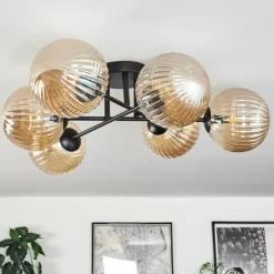 hofstein Plafonnier Chehalis Ambre, 6 lumières