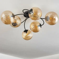 hofstein Plafonnier Chehalis Ambre, 6 lumières
