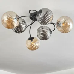 hofstein Plafonnier Chehalis Ambre, Fumé, 6 lumières