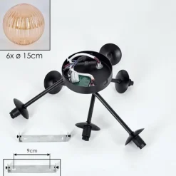 hofstein Plafonnier Chehalis Ambre, 6 lumières