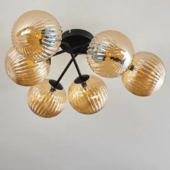 hofstein Plafonnier Chehalis Ambre, 6 lumières