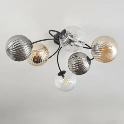 hofstein Plafonnier Chehalis Ambre, Clair, Fumé, 6 lumières