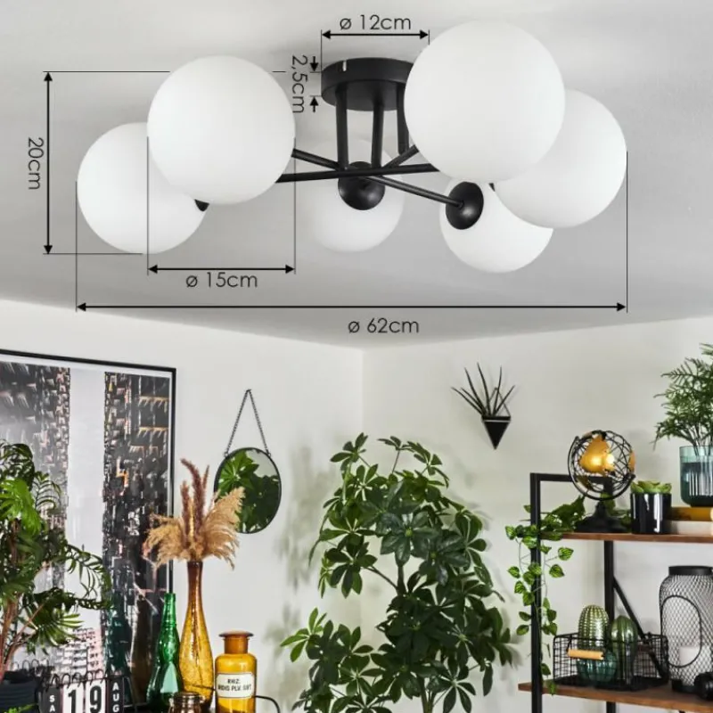 hofstein Plafonnier Chehalis Blanc, 6 lumières