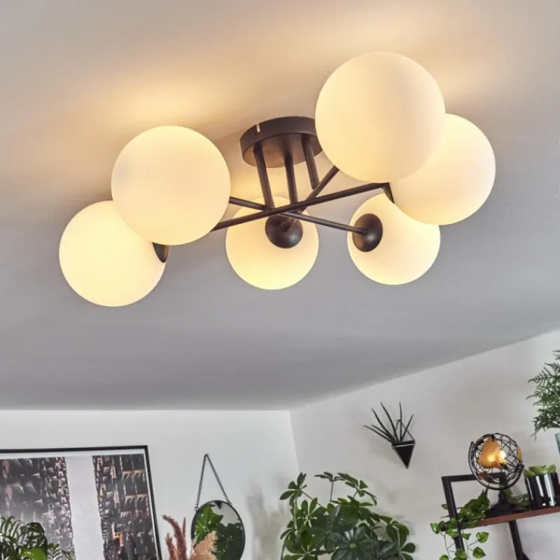 hofstein Plafonnier Chehalis Blanc, 6 lumières