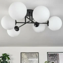 hofstein Plafonnier Chehalis Blanc, 6 lumières