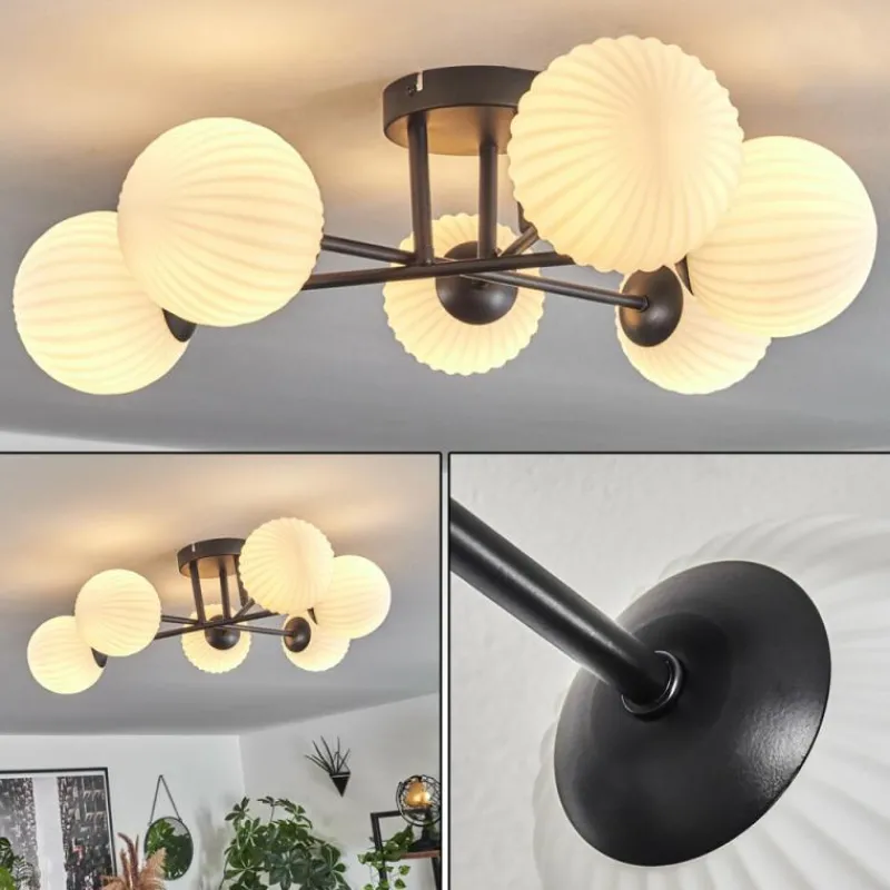 hofstein Plafonnier Chehalis Blanc, 6 lumières