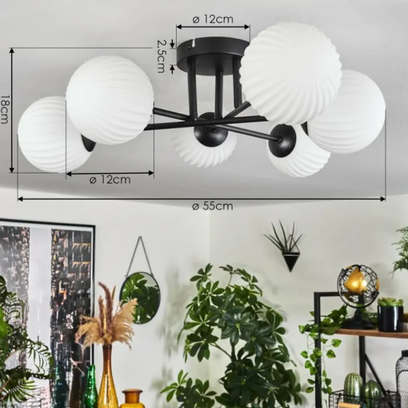 hofstein Plafonnier Chehalis Blanc, 6 lumières