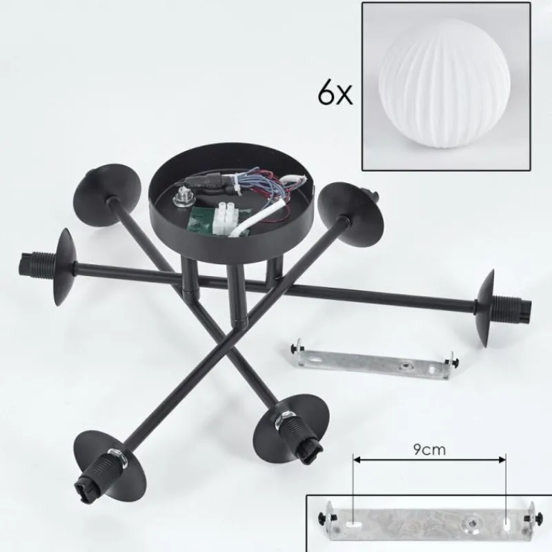 hofstein Plafonnier Chehalis Blanc, 6 lumières