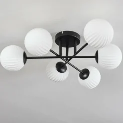 hofstein Plafonnier Chehalis Blanc, 6 lumières