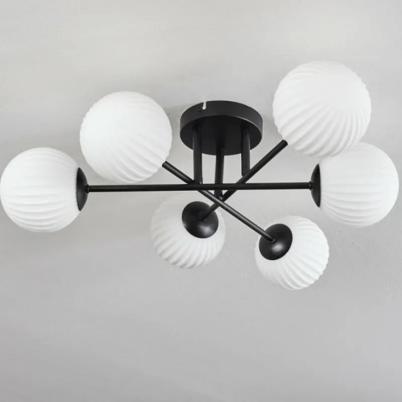 hofstein Plafonnier Chehalis Blanc, 6 lumières