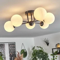 hofstein Plafonnier Chehalis Blanc, 6 lumières