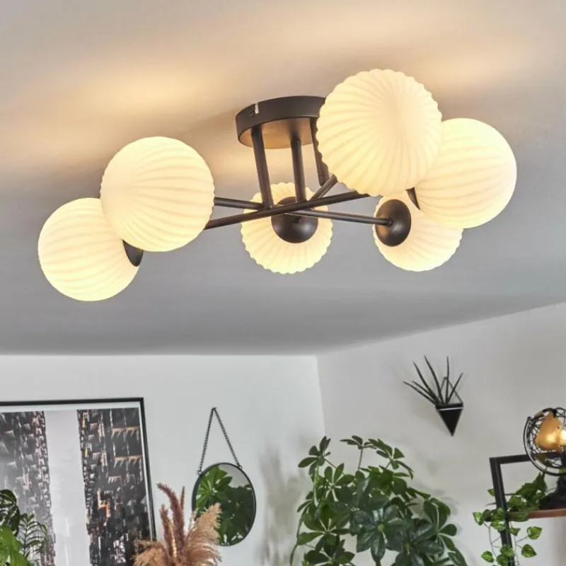 hofstein Plafonnier Chehalis Blanc, 6 lumières