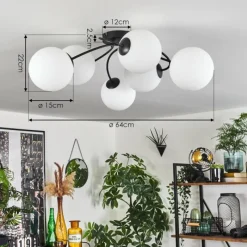 hofstein Plafonnier Chehalis Blanc, 6 lumières