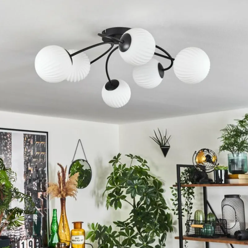 hofstein Plafonnier Chehalis Blanc, 6 lumières