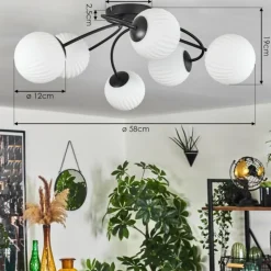 hofstein Plafonnier Chehalis Blanc, 6 lumières