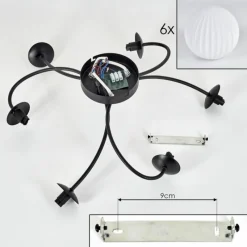 hofstein Plafonnier Chehalis Blanc, 6 lumières