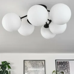 hofstein Plafonnier Chehalis Blanc, 6 lumières