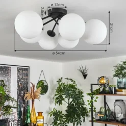 hofstein Plafonnier Chehalis Blanc, 6 lumières