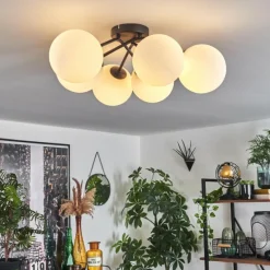 hofstein Plafonnier Chehalis Blanc, 6 lumières