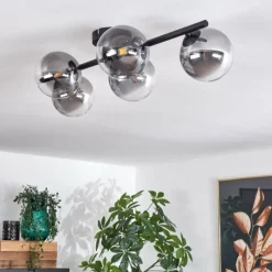 hofstein Plafonnier Chehalis Clair, Fumé, 5 lumières