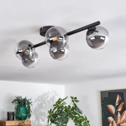 hofstein Plafonnier Chehalis Clair, Fumé, 5 lumières