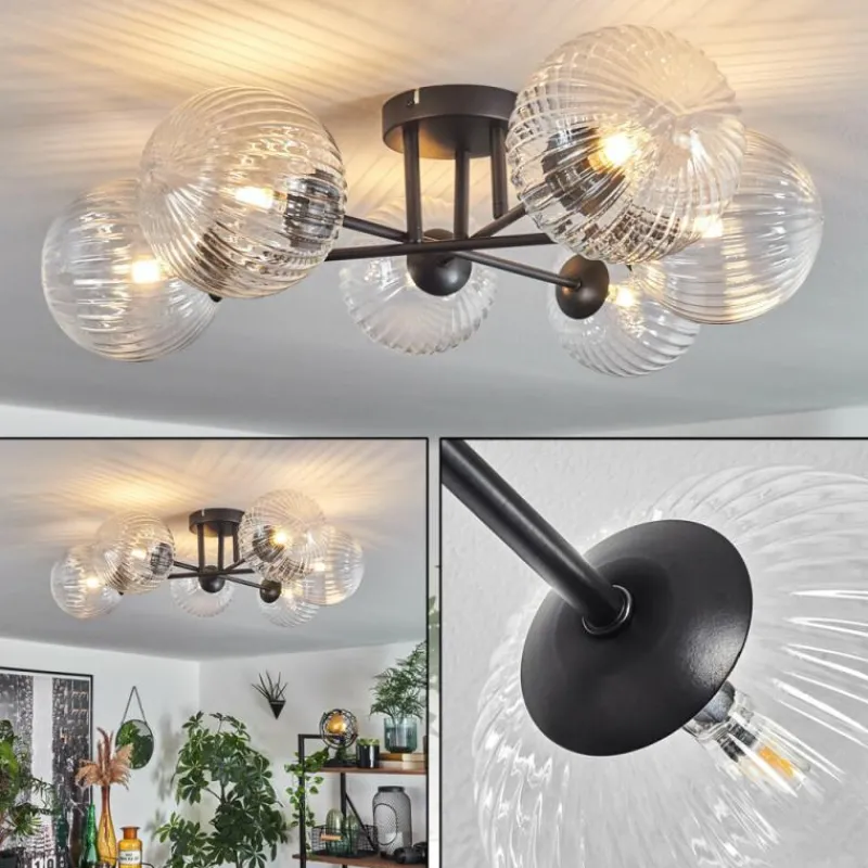 hofstein Plafonnier Chehalis Clair, 6 lumières