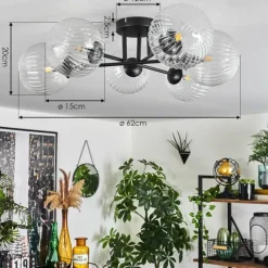 hofstein Plafonnier Chehalis Clair, 6 lumières