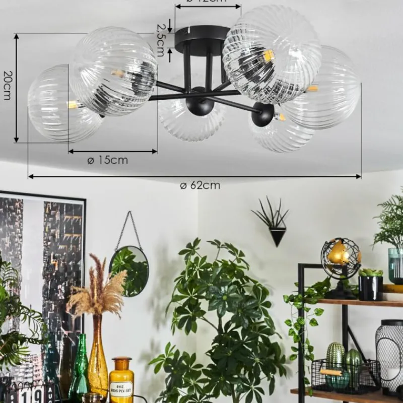 hofstein Plafonnier Chehalis Clair, 6 lumières